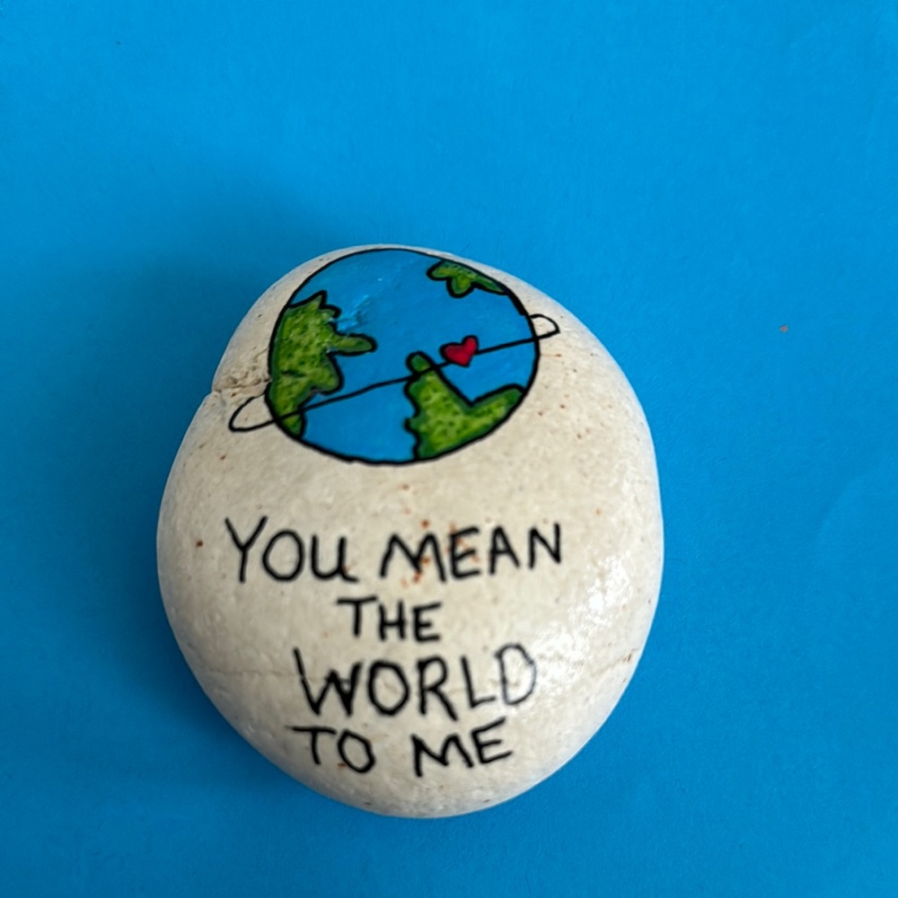 Hand-Painted World Art Stone